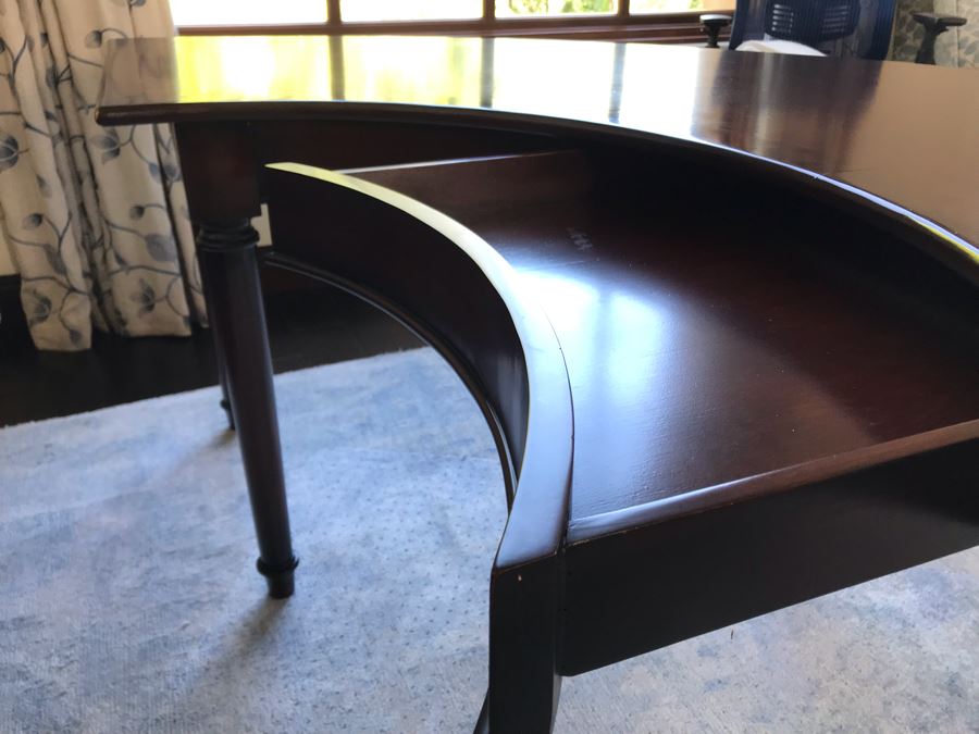 Custom Wooden Demilune Desk 90W X 48D X 30H (Retails $2,500) [Photo 9]