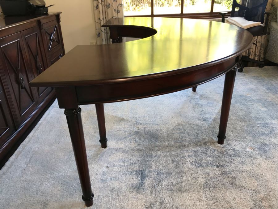Custom Wooden Demilune Desk 90W X 48D X 30H (Retails $2,500) [Photo 11]