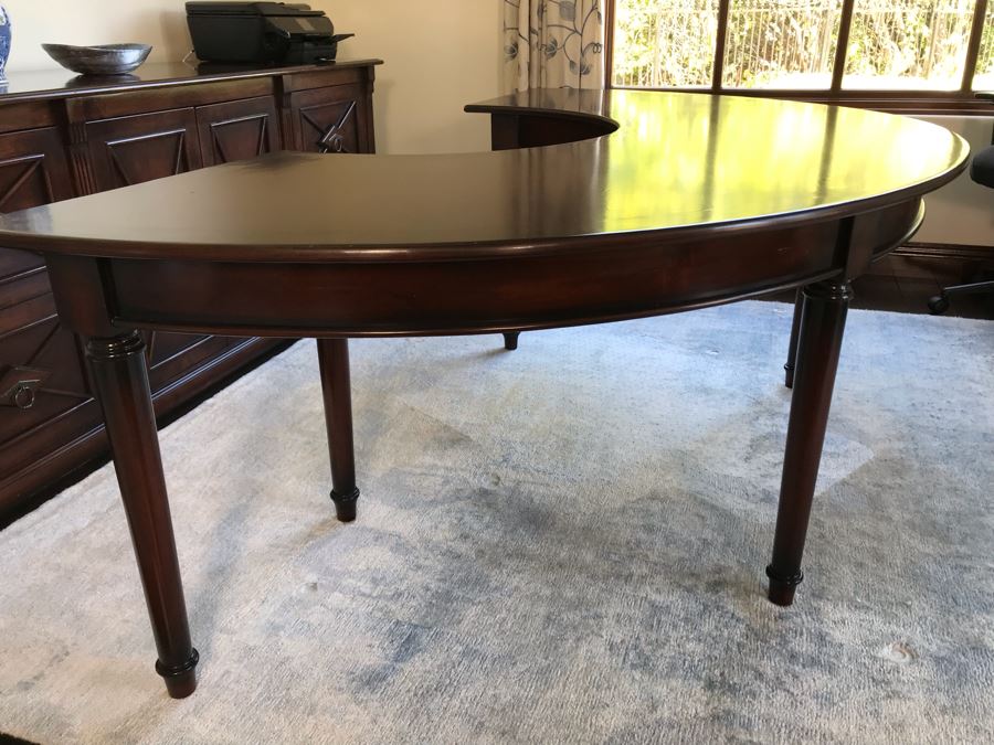 Custom Wooden Demilune Desk 90W X 48D X 30H (Retails $2,500) [Photo 7]
