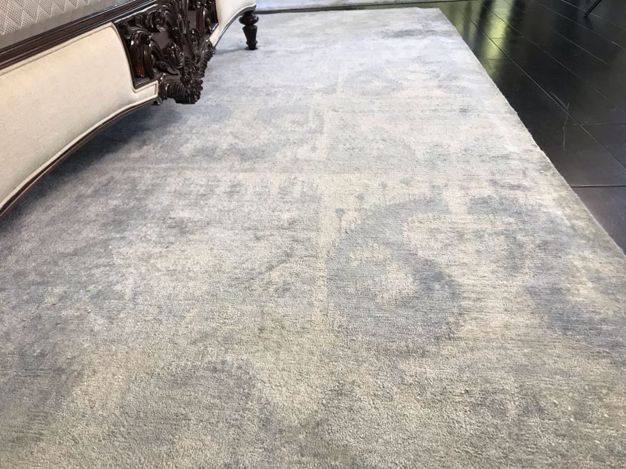 Large Wool Area Rug Bamboo SK IKAT 9'2' X 12'2' (Retails $3,900) [Photo 4]