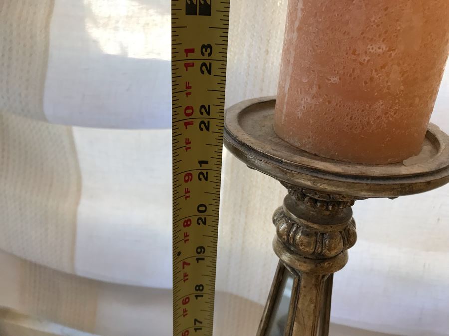 Set Of Three Mirrored Candle Holders 25H, 22H, 18H [Photo 12]