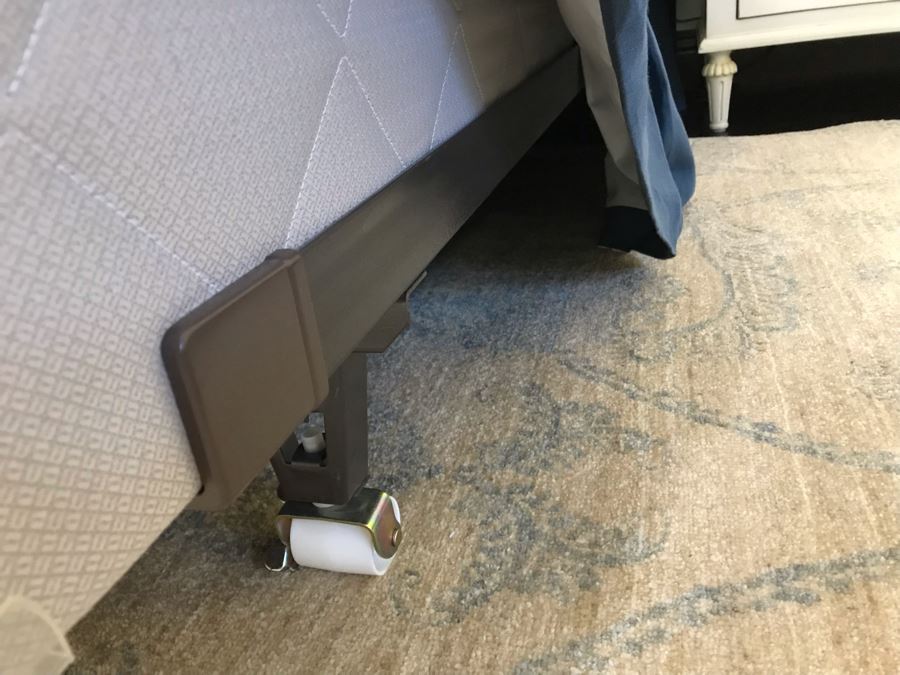 Wooden King Size Headboard From Hooker Furniture With Metal Bed Frame And Bedding (Does Not Include Mattress Or Boxspring) Retails $1,390 [Photo 6]