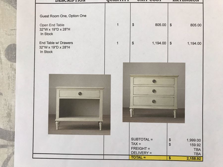 Pair Of Restoration Hardware White Nightstands - Maison Open Nightstand And Lockable 3-Drawer Nightstand With Key 32W X 19D X 28H (Retails $2,000) [Photo 14]