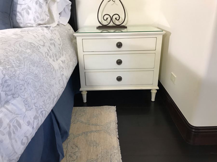 Pair Of Restoration Hardware White Nightstands Maison Open Nightstand