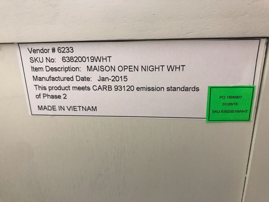 Pair Of Restoration Hardware White Nightstands - Maison Open Nightstand And Lockable 3-Drawer Nightstand With Key 32W X 19D X 28H (Retails $2,000) [Photo 5]