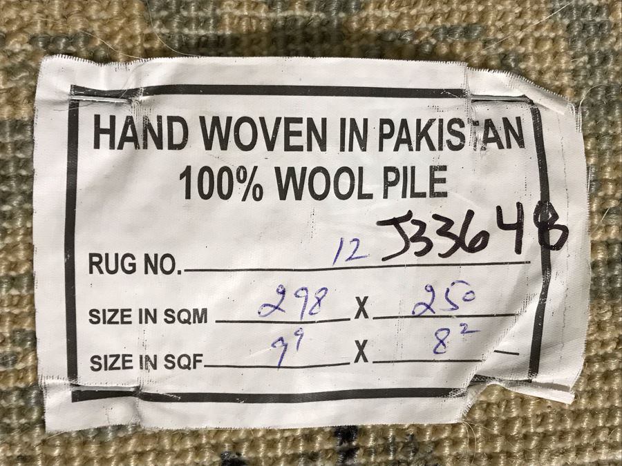 Hand Woven Wool Pile Area Rug Made In Pakistan Farhan Khotan 9'9' X 8'2' Retails $3,500 [Photo 8]
