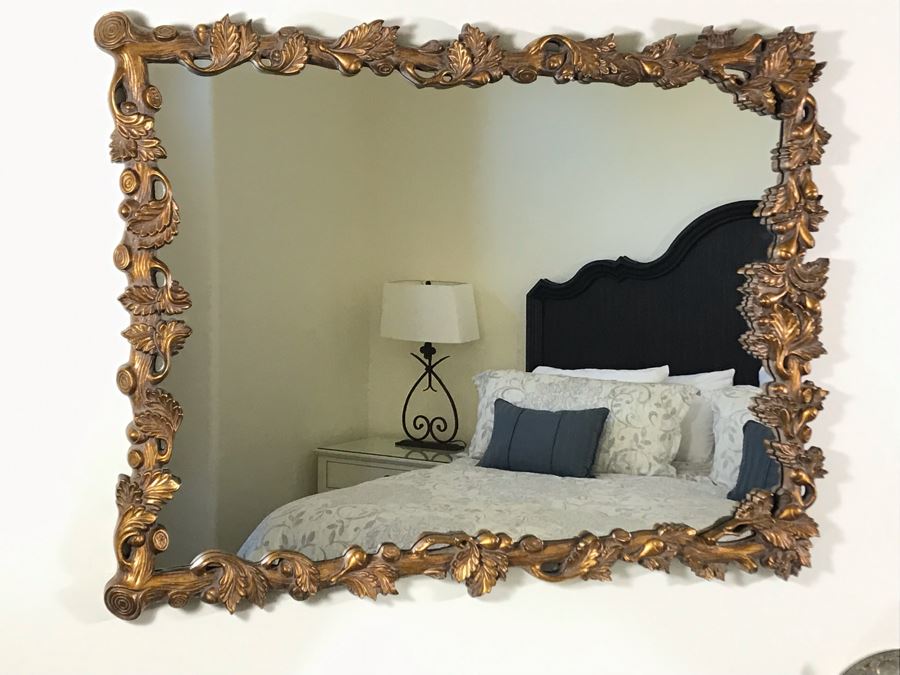 Gold Tone Tree Branch Motif Wall Mirror From Howard Elliot Collection 41W X 32H [Photo 4]
