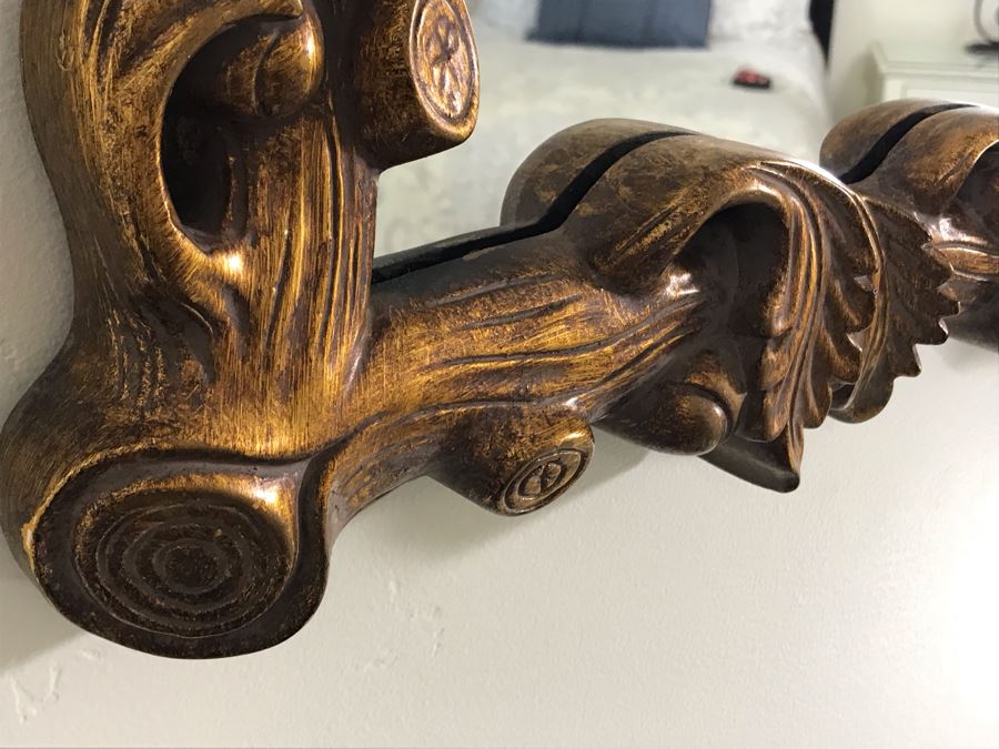 Gold Tone Tree Branch Motif Wall Mirror From Howard Elliot Collection 41W X 32H [Photo 5]