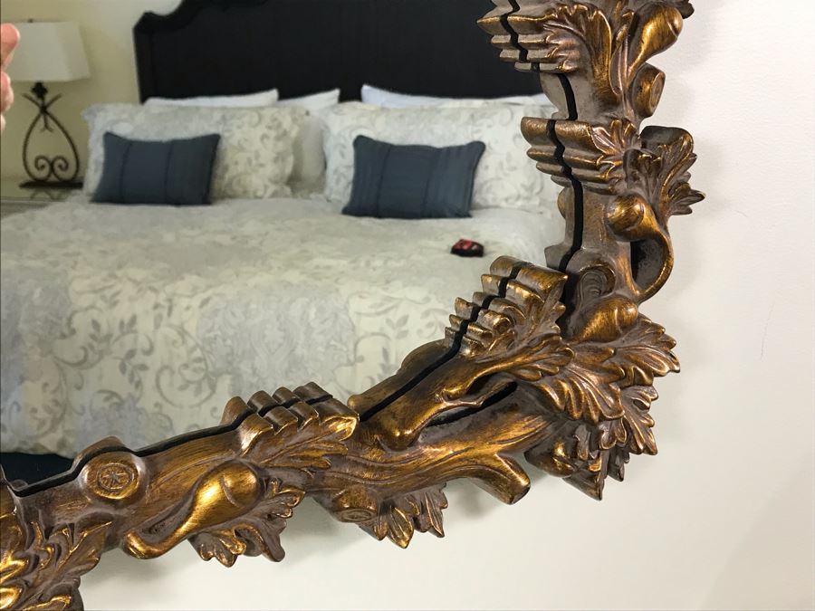 Gold Tone Tree Branch Motif Wall Mirror From Howard Elliot Collection 41W X 32H [Photo 8]