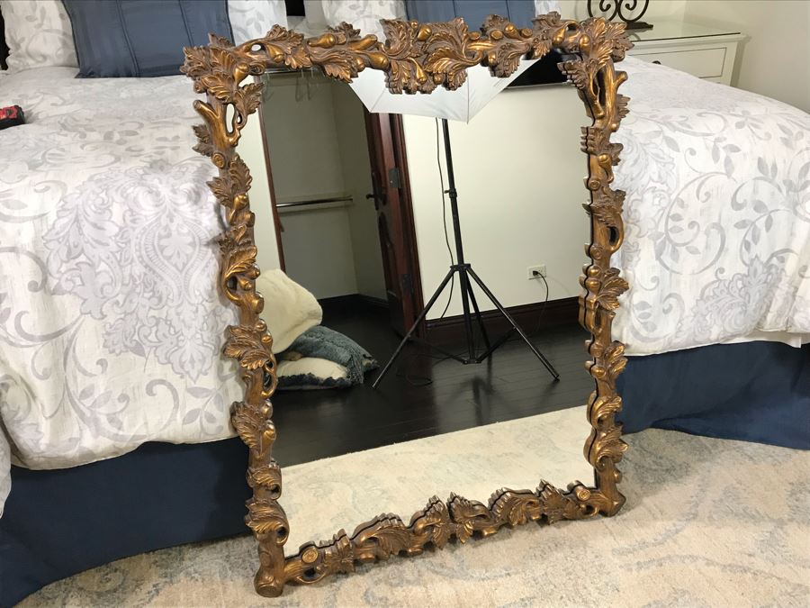 Gold Tone Tree Branch Motif Wall Mirror From Howard Elliot Collection 41W X 32H [Photo 13]