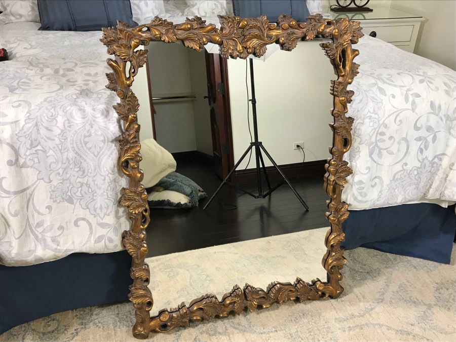 Gold Tone Tree Branch Motif Wall Mirror From Howard Elliot Collection 41W X 32H [Photo 14]