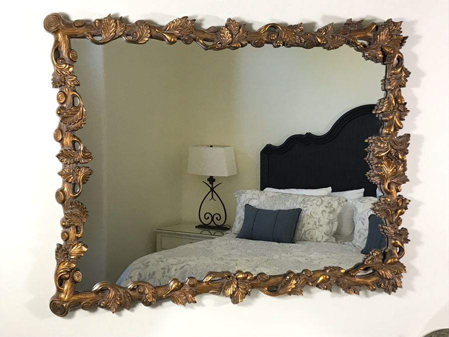 Gold Tone Tree Branch Motif Wall Mirror From Howard Elliot Collection 41W X 32H [Photo 3]
