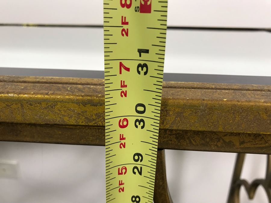 Gold Tone Metal Console Table With Mirrored Top - Collapsible 49W X 16.5D X 30.5H [Photo 13]