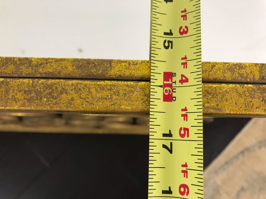 Gold Tone Metal Console Table With Mirrored Top - Collapsible 49W X 16.5D X 30.5H [Photo 12]