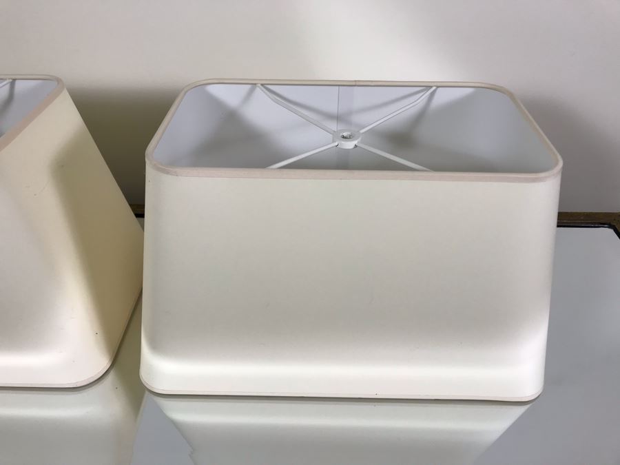 Pair Of Lamp Shades (Mirror Is Refelecting Light On Shades) 16W X 9D X 9H [Photo 3]