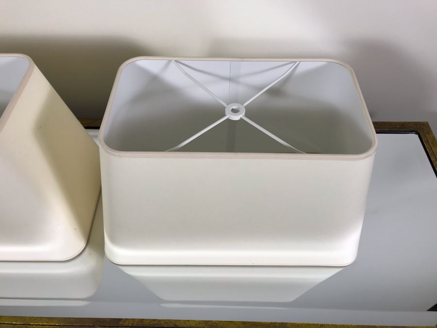 Pair Of Lamp Shades (Mirror Is Refelecting Light On Shades) 16W X 9D X 9H [Photo 4]