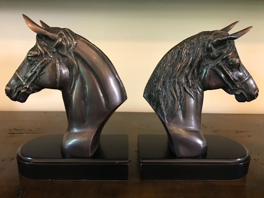 Metal Horse Head Bookends 7W X 4D X 9.5H