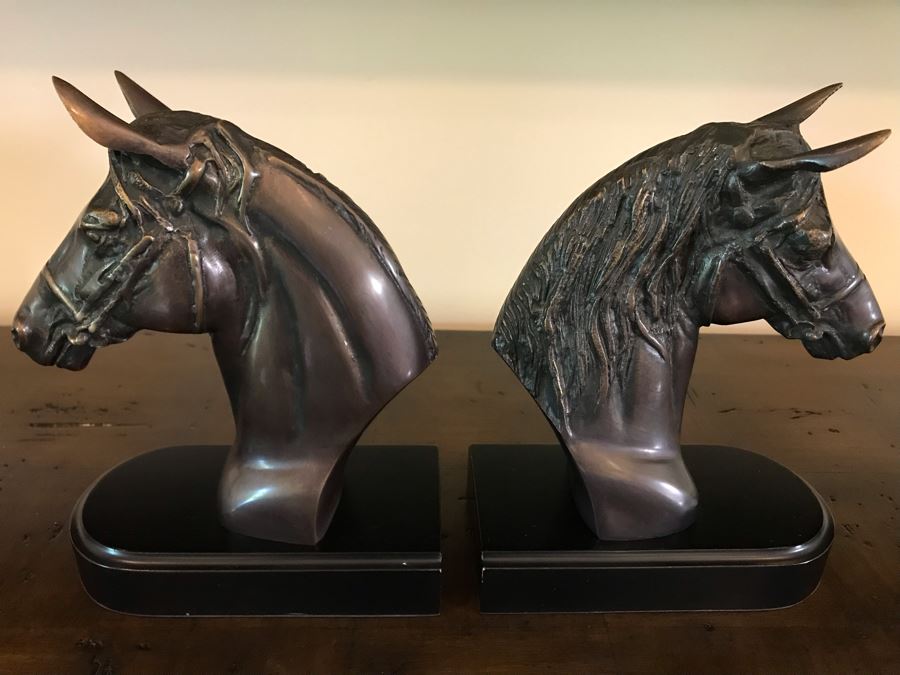Metal Horse Head Bookends 7W X 4D X 9.5H [Photo 3]