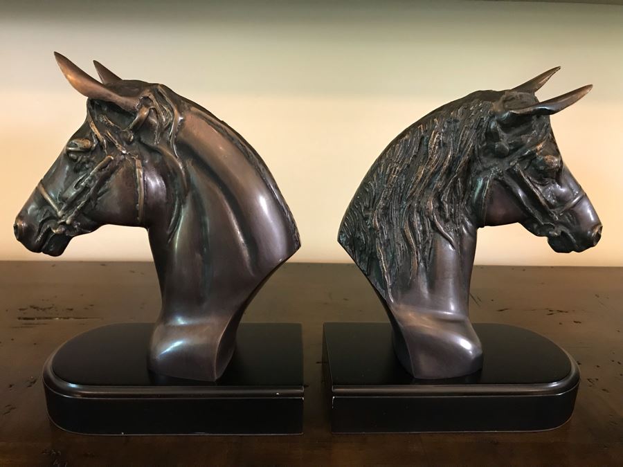 Metal Horse Head Bookends 7W X 4D X 9.5H [Photo 2]