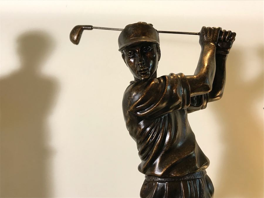 Pair Of Resin Golfer Sculptures 16H [Photo 3]