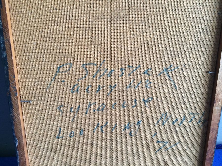 Original Acrylic Painting - P. Shostak - Syracuse Looking North 1971 [Photo 6]