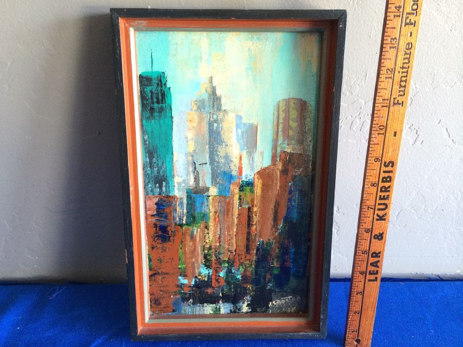 Original Acrylic Painting - P. Shostak - Syracuse Looking North 1971 [Photo 1]