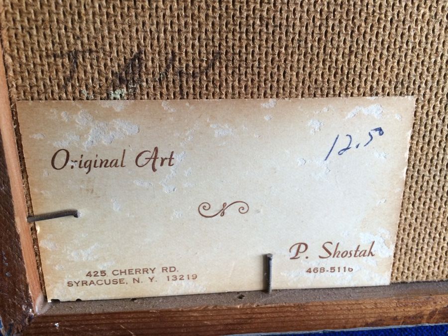 Original Acrylic Painting - P. Shostak - Syracuse Looking North 1971 [Photo 7]