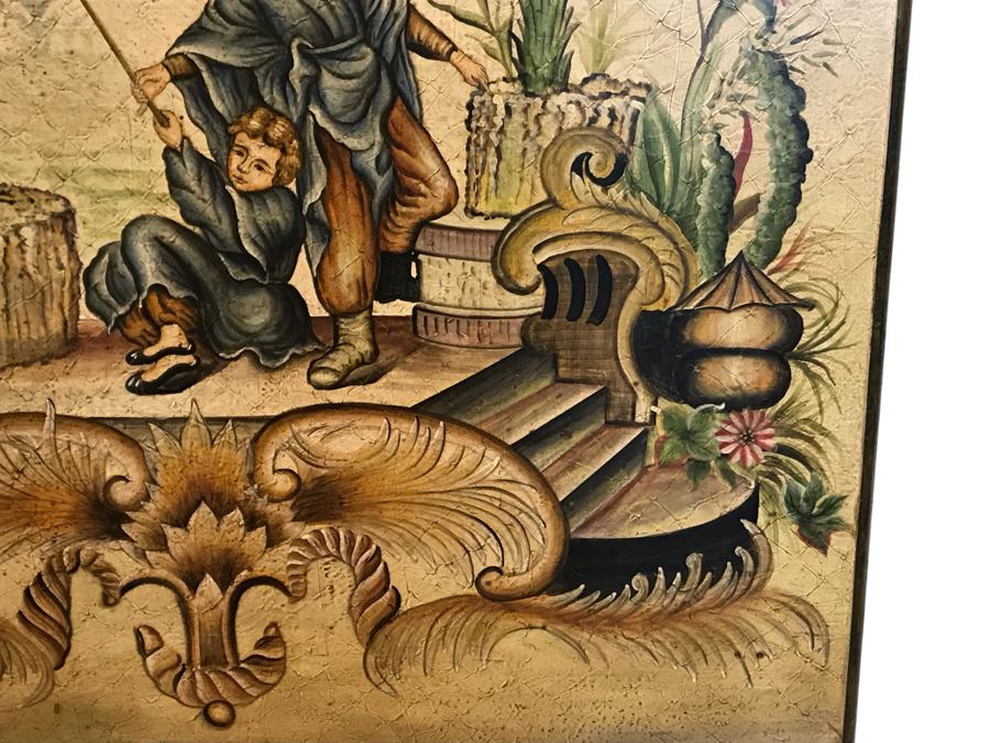 Large Asian Painting Print On Board 48W X 60H [Photo 11]