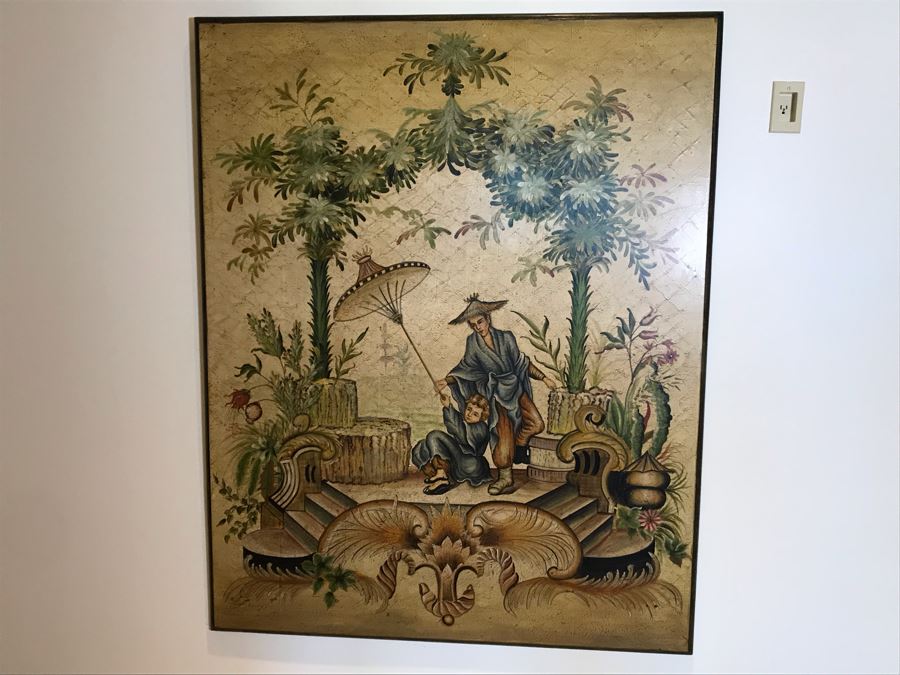 Large Asian Painting Print On Board 48W X 60H [Photo 6]