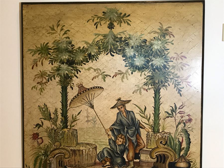 Large Asian Painting Print On Board 48W X 60H [Photo 8]
