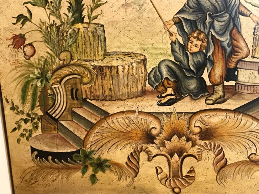 Large Asian Painting Print On Board 48W X 60H [Photo 12]