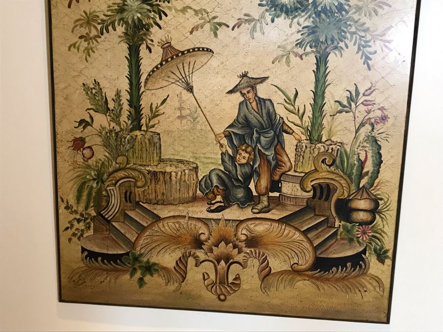 Large Asian Painting Print On Board 48W X 60H [Photo 7]