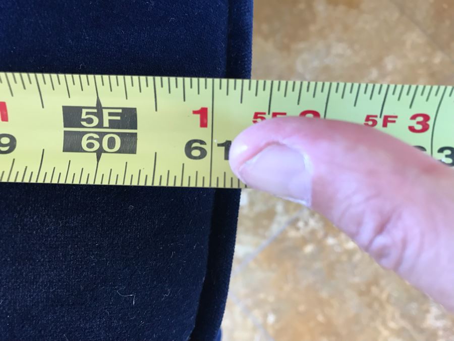 Blue Velvet Bench With Brass Nailhead Trim From Frontgate 61W X 20D X 19H (Retails $700) [Photo 10]