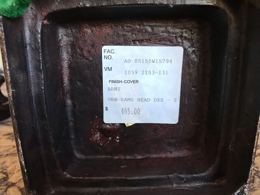 Pair Of Bronze Footed Rams Head Urns From Maitland-Smith 7.5W X 18H (Retails $930 For Pair) [Photo 15]