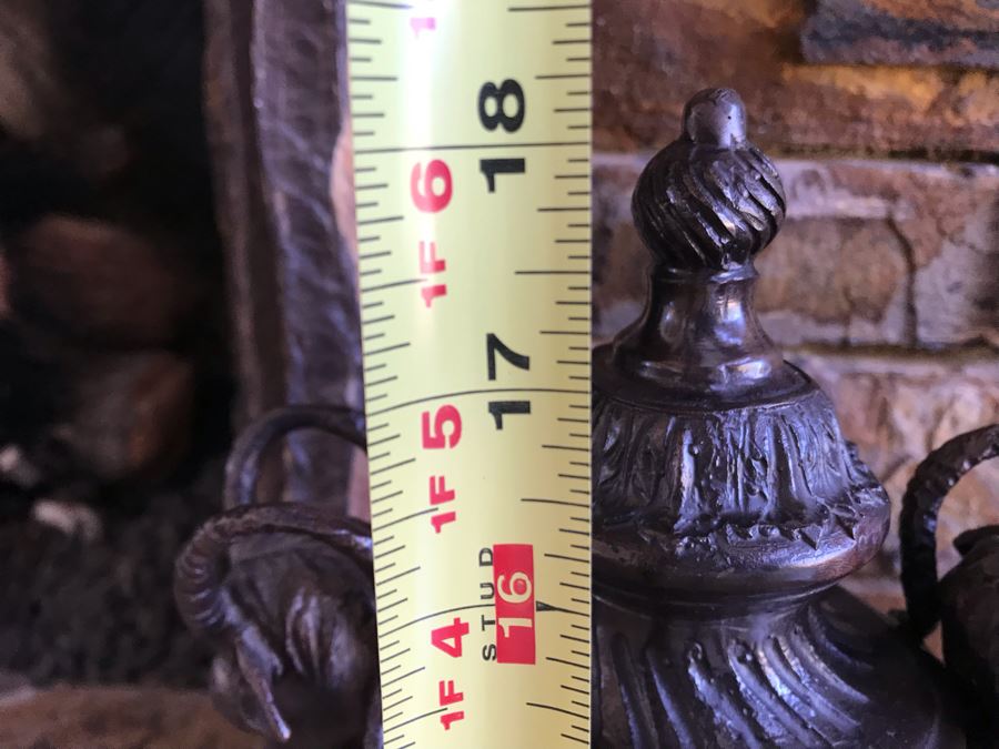 Pair Of Bronze Footed Rams Head Urns From Maitland-Smith 7.5W X 18H (Retails $930 For Pair) [Photo 21]