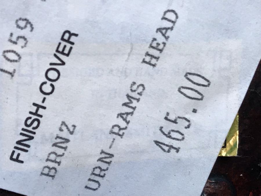 Pair Of Bronze Footed Rams Head Urns From Maitland-Smith 7.5W X 18H (Retails $930 For Pair) [Photo 17]