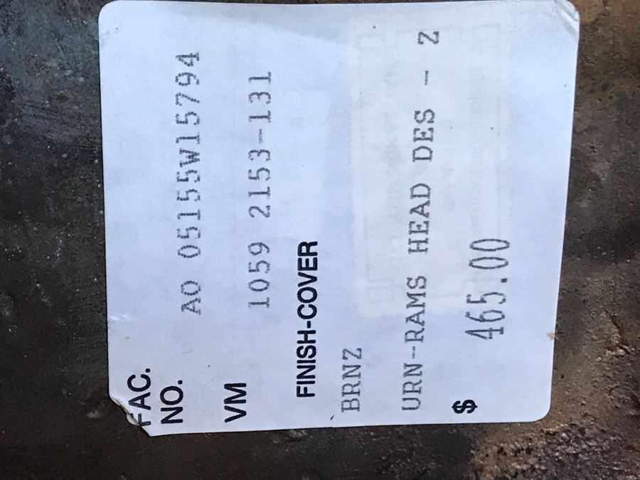 Pair Of Bronze Footed Rams Head Urns From Maitland-Smith 7.5W X 18H (Retails $930 For Pair) [Photo 19]