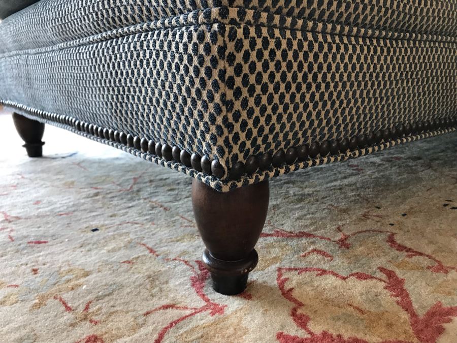 Kravet Furniture Sectional Sofa With Two Chaise Lounges, Brass Nailhead Trim And Six Throw Pillows - Spring Blend Down Seats 153W X 68D X 39H (Retails $17,000) [Photo 7]