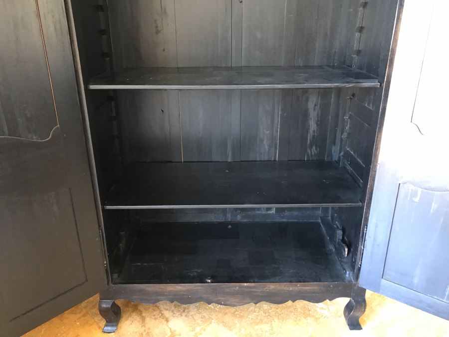 Carved Wooden Armoire Cabinet With Skeleton Key (No Screws Or Nails) By Marie Albert French & Country Furnishings New York 63W X 29.5D X 87.5H (Retails $5,000) [Photo 16]