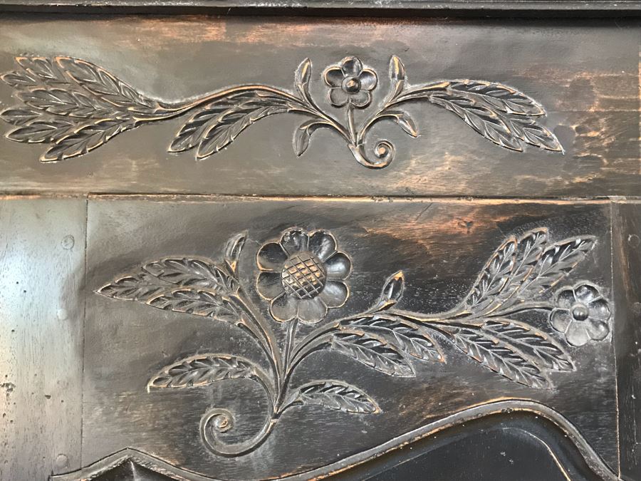 Carved Wooden Armoire Cabinet With Skeleton Key (No Screws Or Nails) By Marie Albert French & Country Furnishings New York 63W X 29.5D X 87.5H (Retails $5,000) [Photo 6]