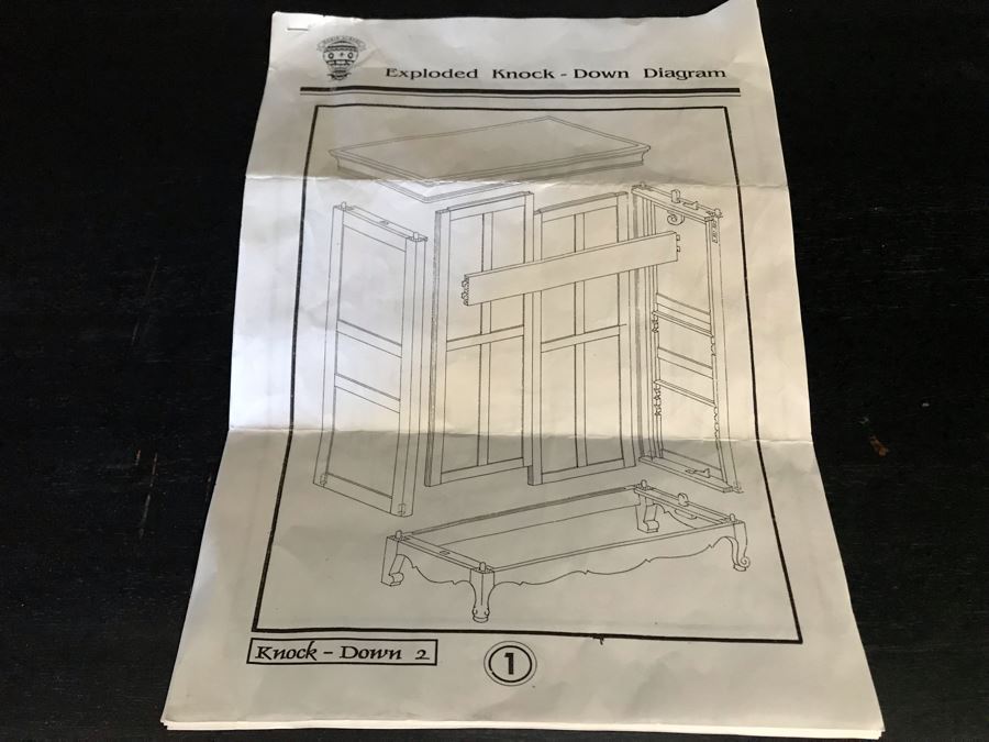 Carved Wooden Armoire Cabinet With Skeleton Key (No Screws Or Nails) By Marie Albert French & Country Furnishings New York 63W X 29.5D X 87.5H (Retails $5,000) [Photo 22]