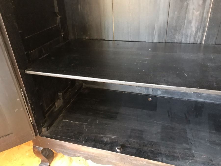 Carved Wooden Armoire Cabinet With Skeleton Key (No Screws Or Nails) By Marie Albert French & Country Furnishings New York 63W X 29.5D X 87.5H (Retails $5,000) [Photo 21]