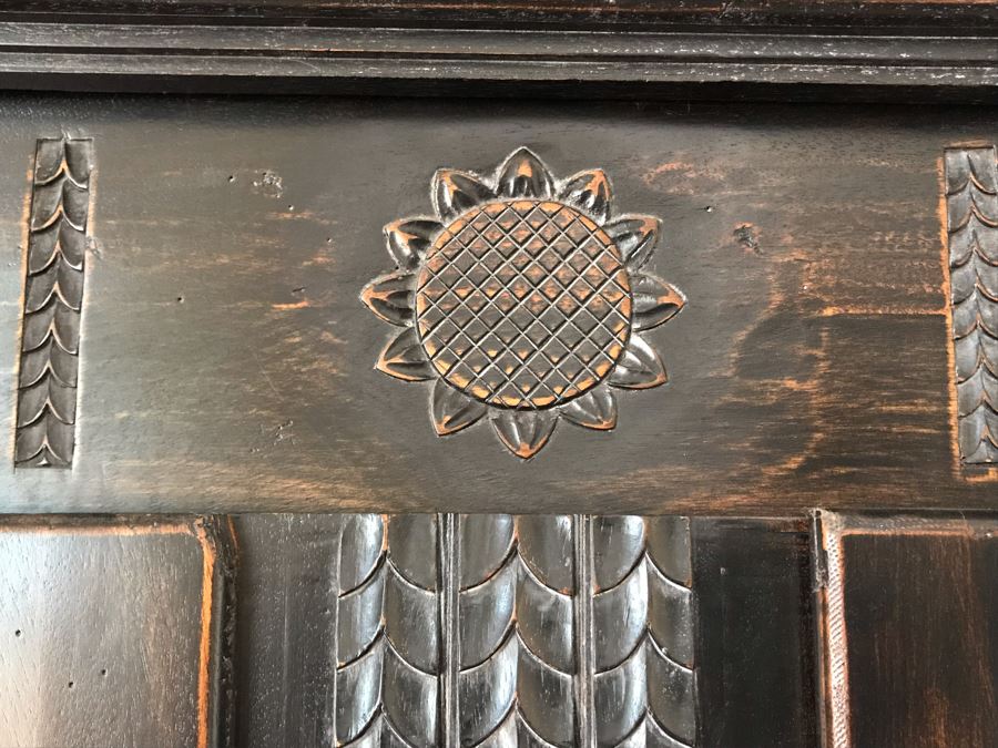Carved Wooden Armoire Cabinet With Skeleton Key (No Screws Or Nails) By Marie Albert French & Country Furnishings New York 63W X 29.5D X 87.5H (Retails $5,000) [Photo 7]