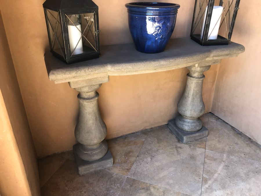 Faux Concrete Resin Console Table 48W X 12D X 30H [Photo 3]