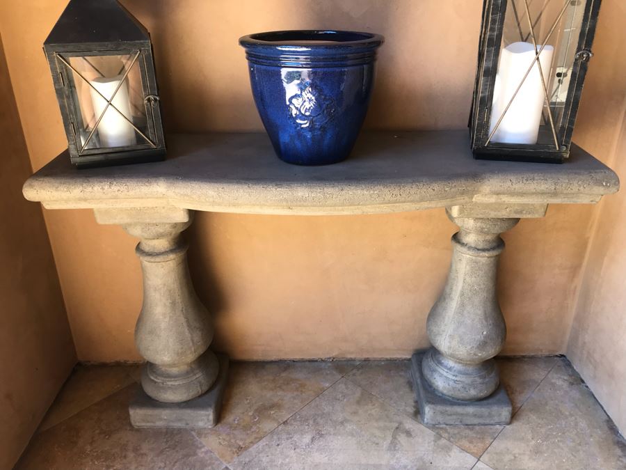 Faux Concrete Resin Console Table 48W X 12D X 30H [Photo 2]