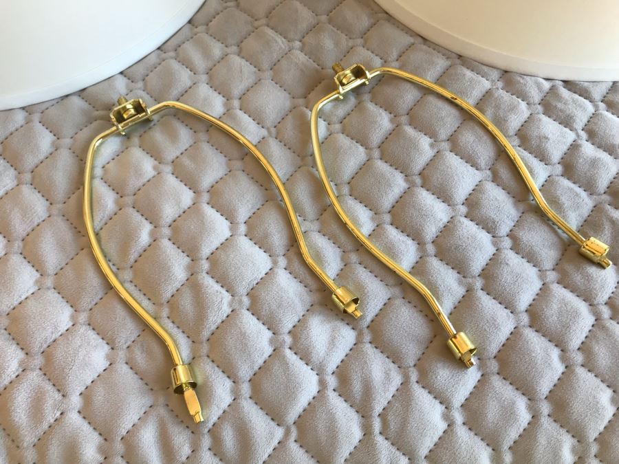 Pair Of Chelsea House Lamp Shades 13W With Pair Of Harps [Photo 3]