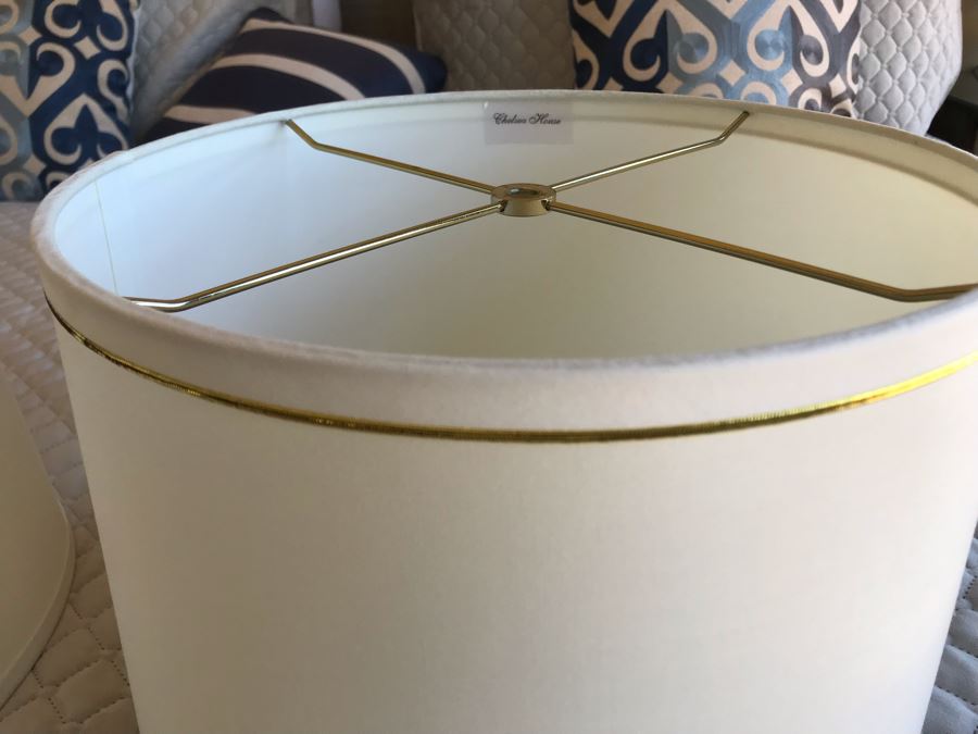 Pair Of Chelsea House Lamp Shades 13W With Pair Of Harps [Photo 5]