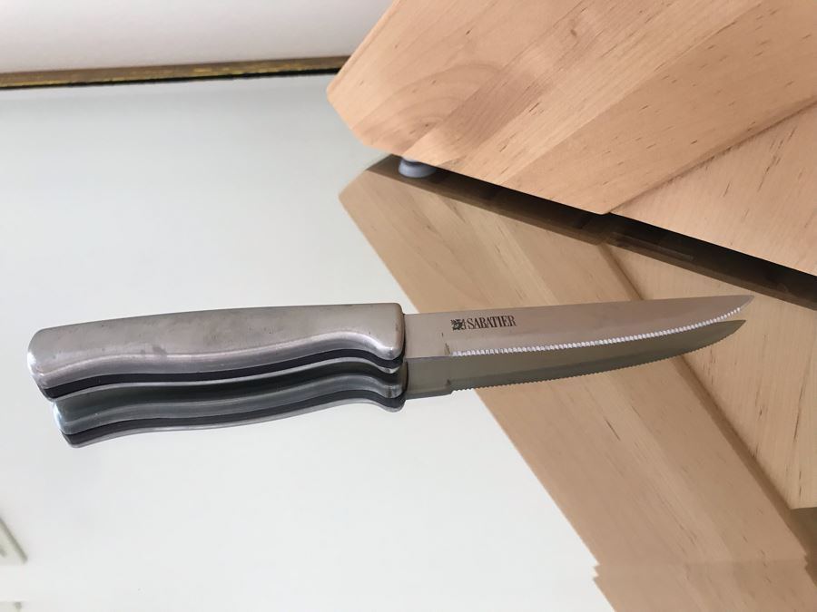 Various Knives Including J.A. Kenckels And Sabatier With Wooden Holder [Photo 4]