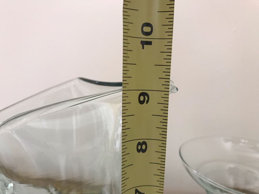 Blown Glass Pitcher 9H With (6) Margarita Glasses 6H [Photo 7]