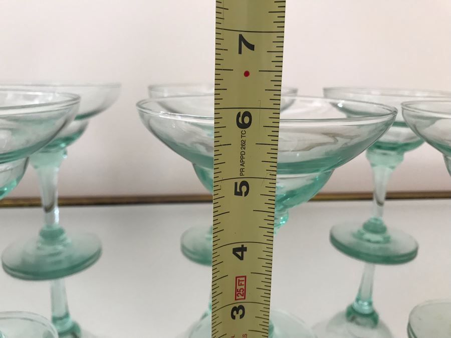 Blown Glass Pitcher 9H With (6) Margarita Glasses 6H [Photo 6]